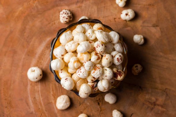 makhana is lotus seeds or fox nuts used to preparing various foods in india.